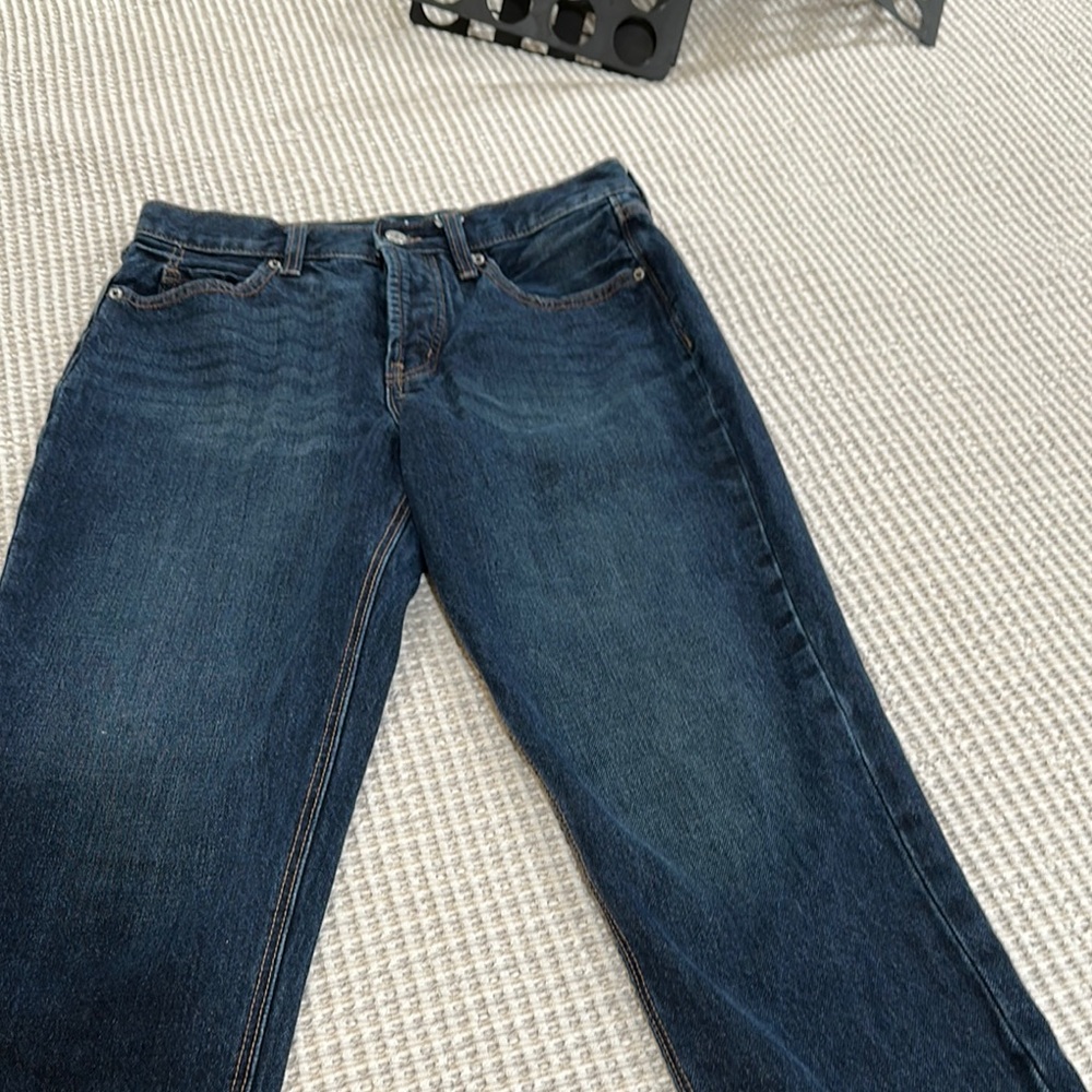 Old Navy slouchy straight dark wash size 4 Dark Blue Denim Jeans worn twice